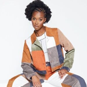 Jaded London cropped patchwork jacket size 10